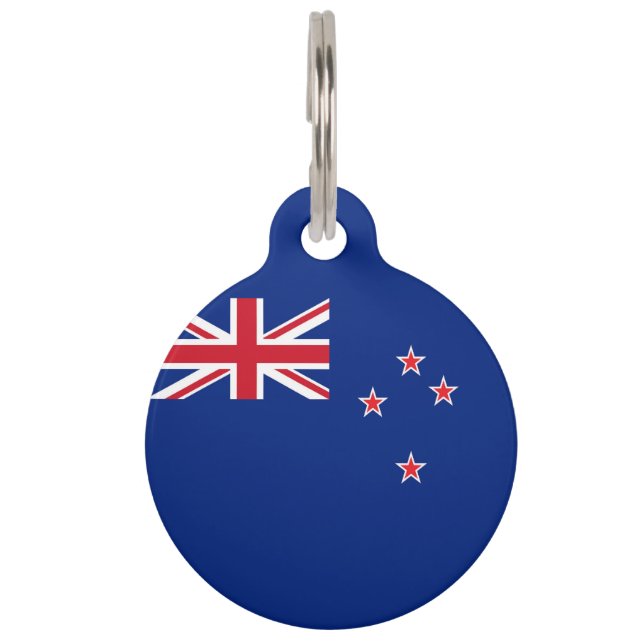 Placa Para Mascotas Bandera de Nueva Zelanda (Anverso)