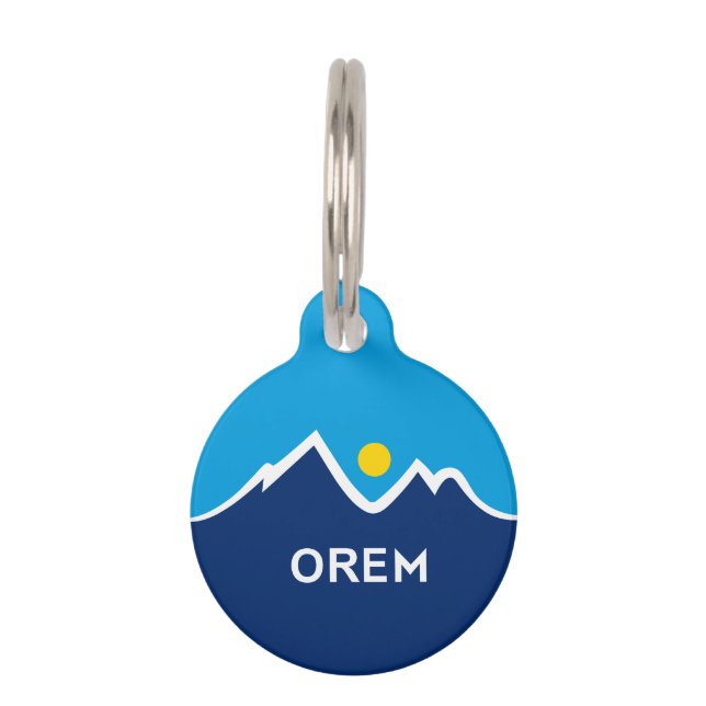 Placa Para Mascotas Bandera de Orem, Utah (Anverso)