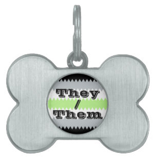 Placa Para Mascotas Bandera de orgullo Agender ZigZag personalizable d