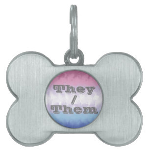 Placa Para Mascotas Bandera de orgullo Bigender personalizable suave B