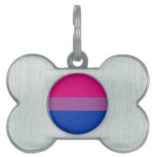 Placa Para Mascotas Bandera de orgullo bisexual