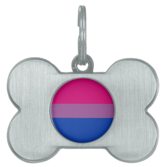 Placa Para Mascotas Bandera de orgullo bisexual (Frente)