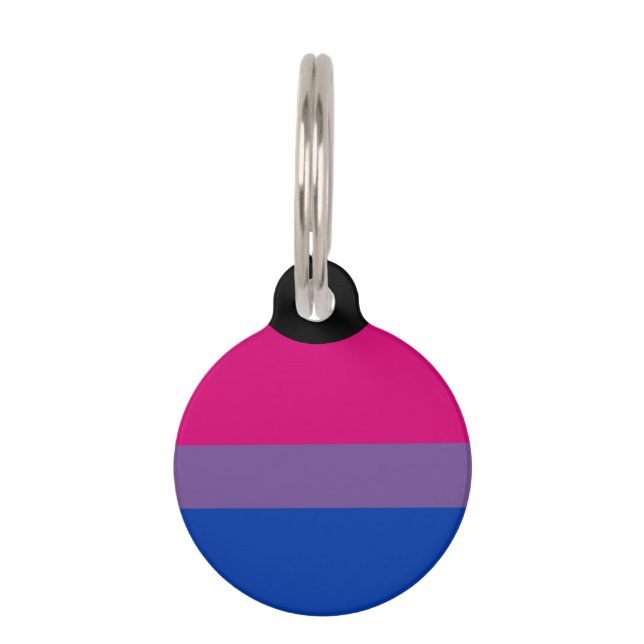 Placa Para Mascotas Bandera de orgullo bisexual (Anverso)