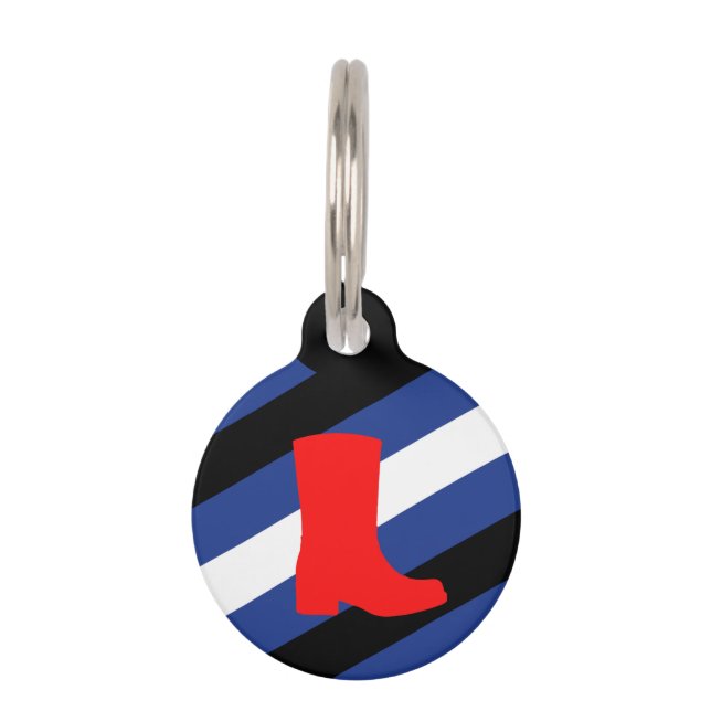Placa Para Mascotas Bandera de Orgullo de Bota (Anverso)