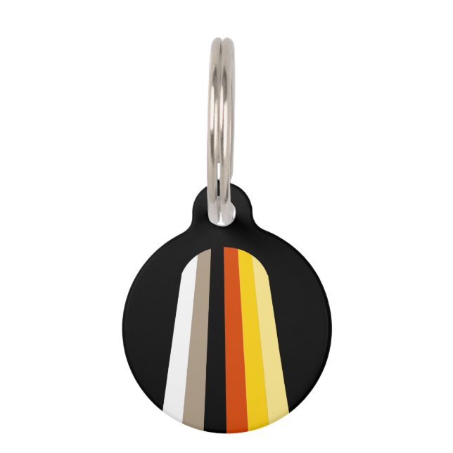 Placa Para Mascotas Bandera de Orgullo de Cabello Largo (Anverso)