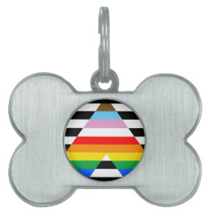 Placa Para Mascotas Bandera de orgullo de progreso aliado