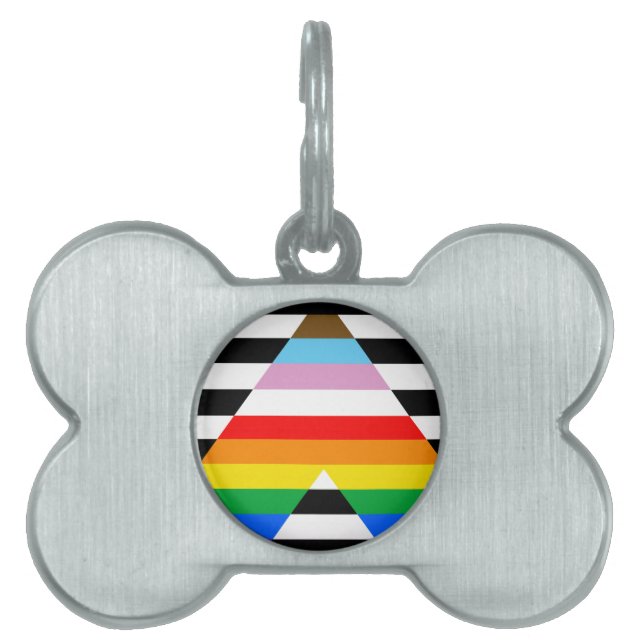 Placa Para Mascotas Bandera de orgullo de progreso aliado (Frente)