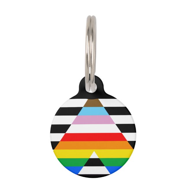 Placa Para Mascotas Bandera de orgullo de progreso de aliado (Anverso)