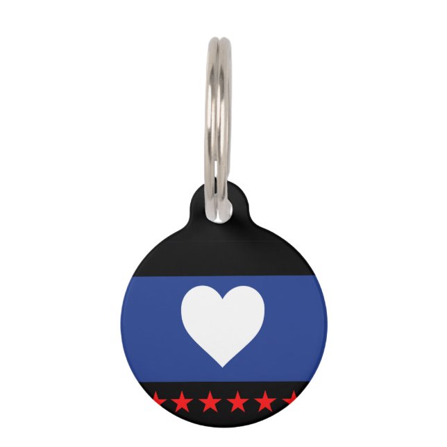 Placa Para Mascotas Bandera de Orgullo del Pie (Anverso)