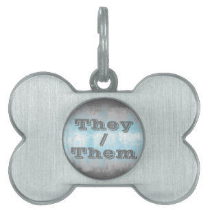 Placa Para Mascotas Bandera de orgullo Demiboy personalizable con pron