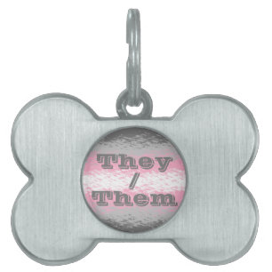 Placa Para Mascotas Bandera de orgullo Demigirl Grungy Pronombre perso
