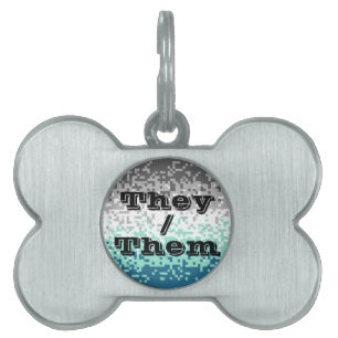 Placa Para Mascotas Bandera de orgullo Frayromántico de pronombre pers