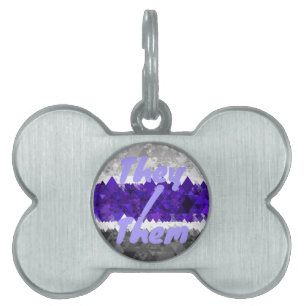 Placa Para Mascotas Bandera de orgullo Greygender geométrico boho retr
