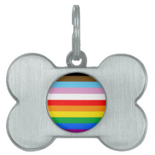 PLACA PARA MASCOTAS BANDERA DE ORGULLO INCLUSIVO LGBTQ+