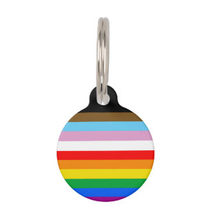 PLACA PARA MASCOTAS BANDERA DE ORGULLO INCLUSIVO LGBTQ+