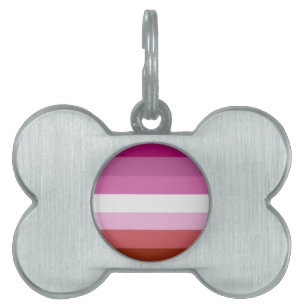 Placa Para Mascotas Bandera de Orgullo Lésbico (Origen)