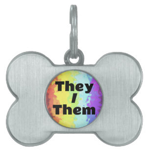 Placa Para Mascotas Bandera de orgullo Neurogender de pronombres perso