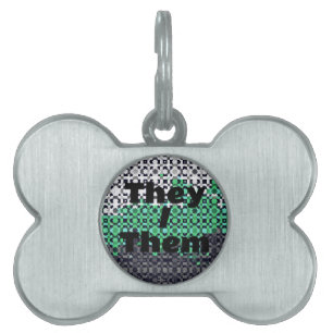 Placa Para Mascotas Bandera de orgullo Neutrois personalizable pixelad