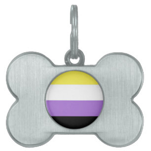 Placa Para Mascotas Bandera de Orgullo no binaria