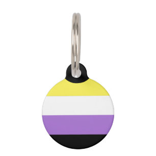 Placa Para Mascotas Bandera de orgullo no binario