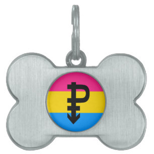 Placa Para Mascotas Bandera de Orgullo Pansexual