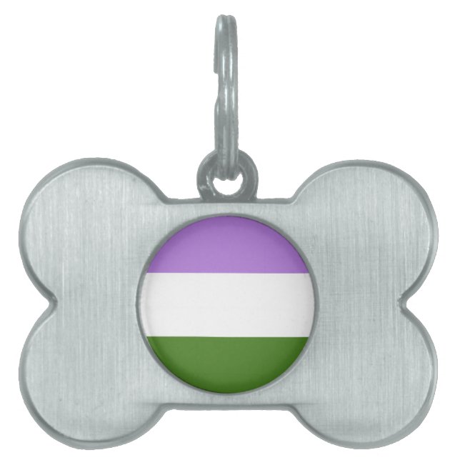 Placa Para Mascotas Bandera de Orgullo Queer (Frente)