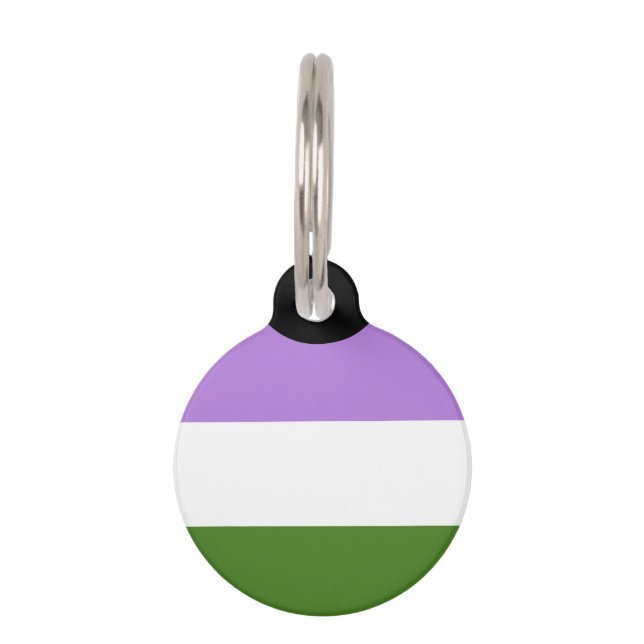 Placa Para Mascotas Bandera de Orgullo Queer (Anverso)