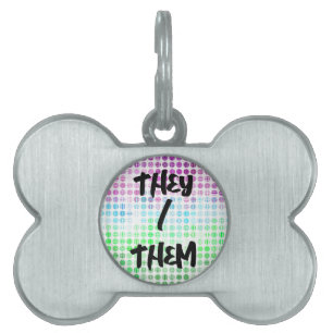 Placa Para Mascotas Bandera de Orgullo Toric Abstracta Boho Ecléctica