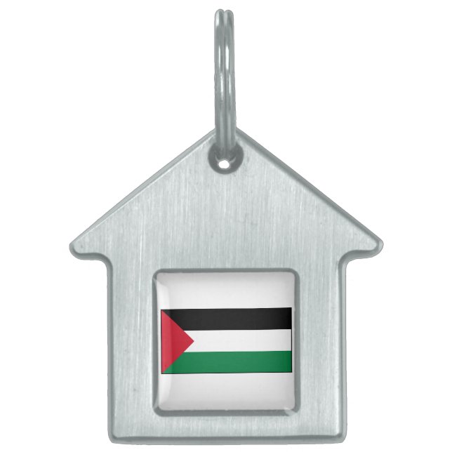 Placa Para Mascotas Bandera de Palestina (Frente)