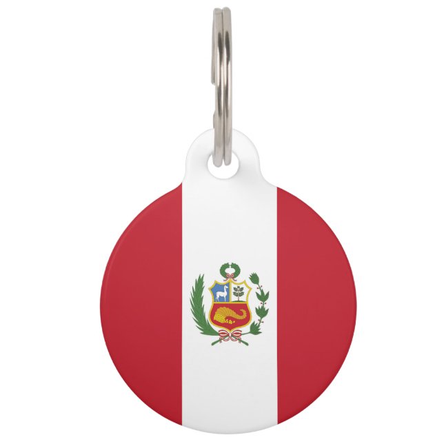 Placa Para Mascotas Bandera de Perú (Anverso)