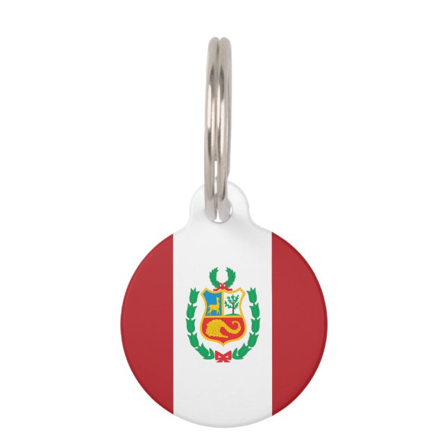 Placa Para Mascotas Bandera de Perú (Reverso)