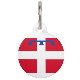 Placa Para Mascotas bandera de Piemonte (Región de Italia)