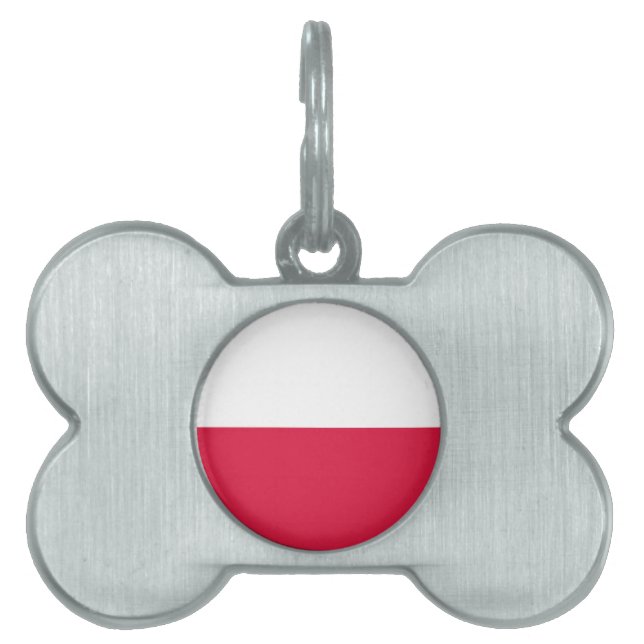 Placa Para Mascotas Bandera de Polonia (Frente)