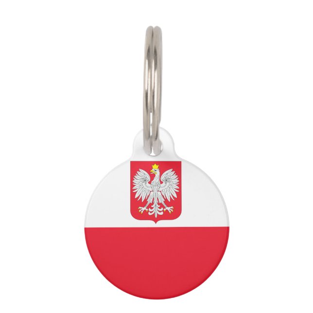 Placa Para Mascotas Bandera de Polonia (Reverso)