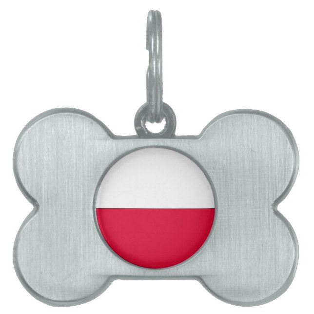 Placa Para Mascotas Bandera de Polonia (Frente)