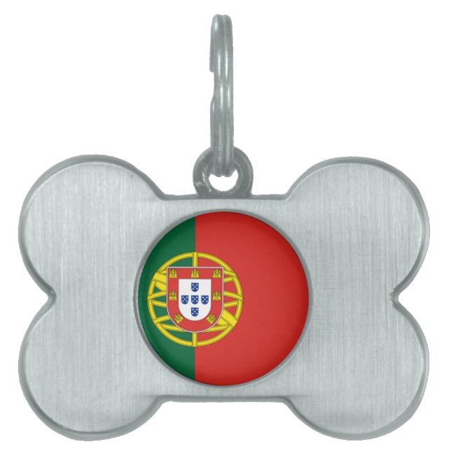 Placa Para Mascotas bandera de portugal (Frente)