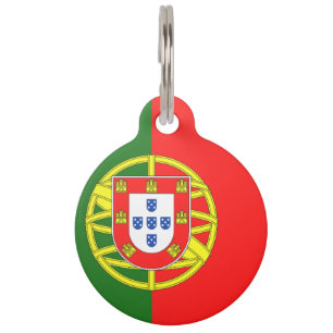 Placa Para Mascotas bandera de Portugal-escudo de armas