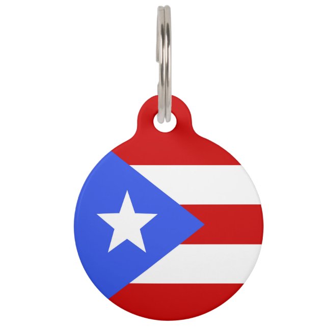 Placa Para Mascotas Bandera de Puerto Rico (Anverso)