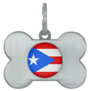 Placa Para Mascotas Bandera de Puerto Rico