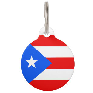 Placa Para Mascotas Bandera de Puerto Rico