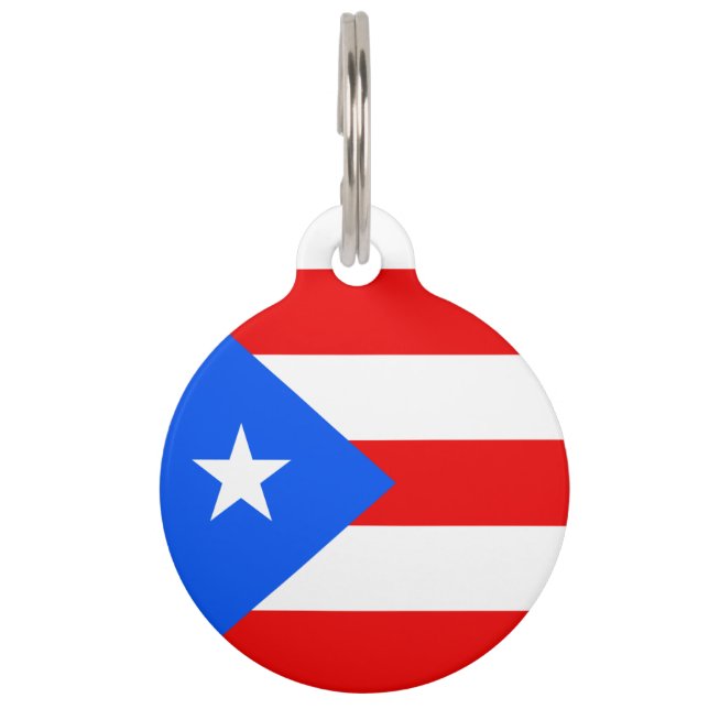 Placa Para Mascotas Bandera de Puerto Rico (Reverso)
