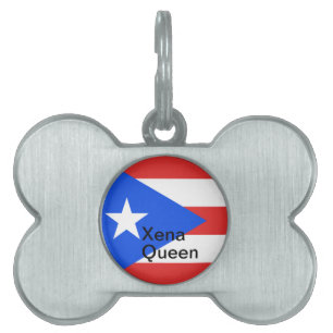 Placa Para Mascotas Bandera de Puerto Rico