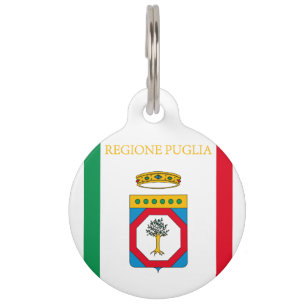 Placa Para Mascotas bandera de Puglia (Región de Italia)