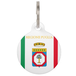 Placa Para Mascotas bandera de Puglia (Región de Italia)