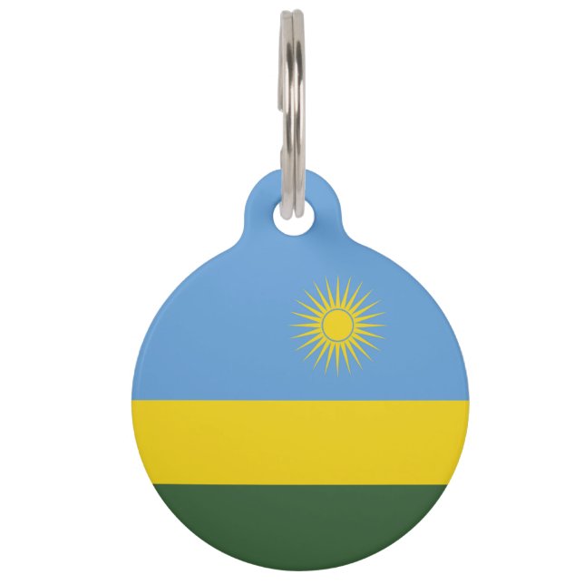 Placa Para Mascotas Bandera de Ruanda (Anverso)