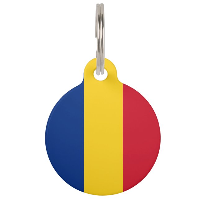 Placa Para Mascotas Bandera de Rumania (Anverso)