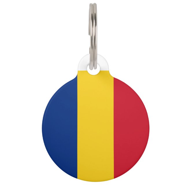 Placa Para Mascotas Bandera de Rumania (Reverso)