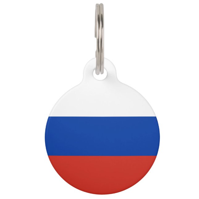 Placa Para Mascotas Bandera de Rusia (Anverso)