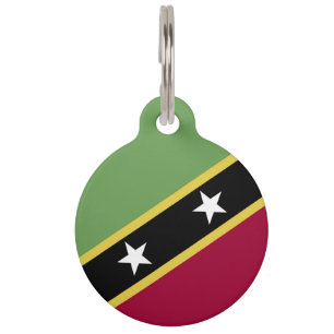 Placa Para Mascotas Bandera de Saint Kitts y Nevis