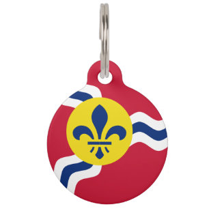 Placa Para Mascotas Bandera de San Luis, Misuri